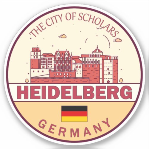 Heidelberg Germany City Skyline Emblem Sticker