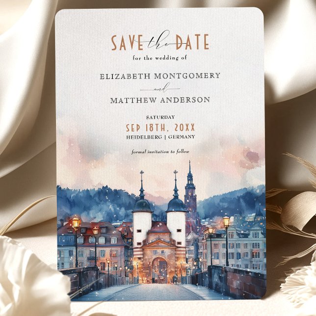 Heidelberg Germany Save the Date Wedding Card (Creator Uploaded)