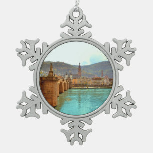 Heidelberg, Germany Snowflake Pewter Christmas Ornament
