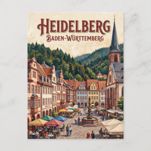 Heidelberg Market Square Germany Postcard