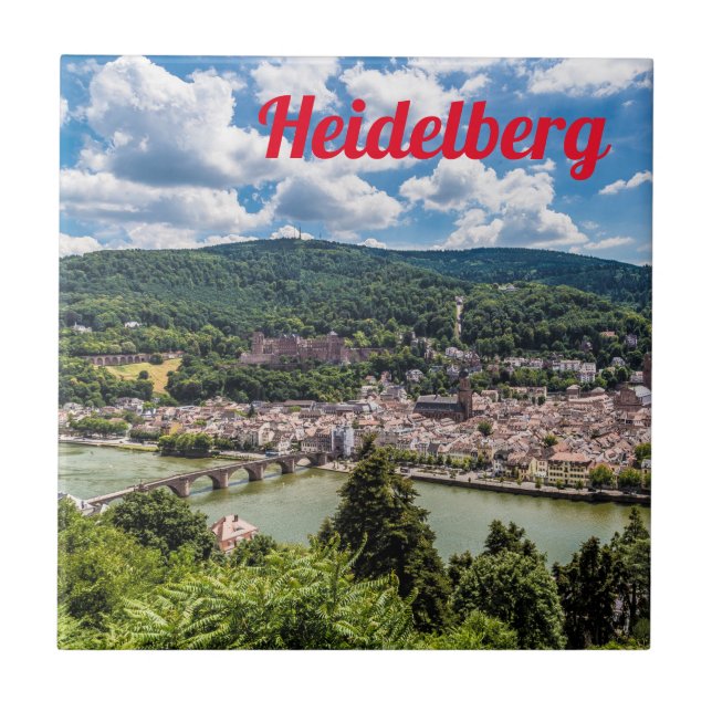 Heidelberg Neckar Panorama Germany Ceramic Tile (Front)