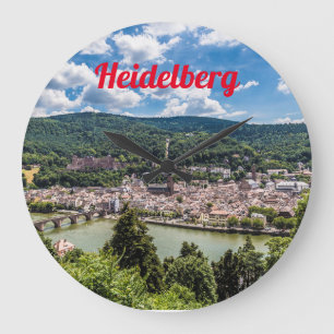 Heidelberg Neckar Panorama Germany Large Clock