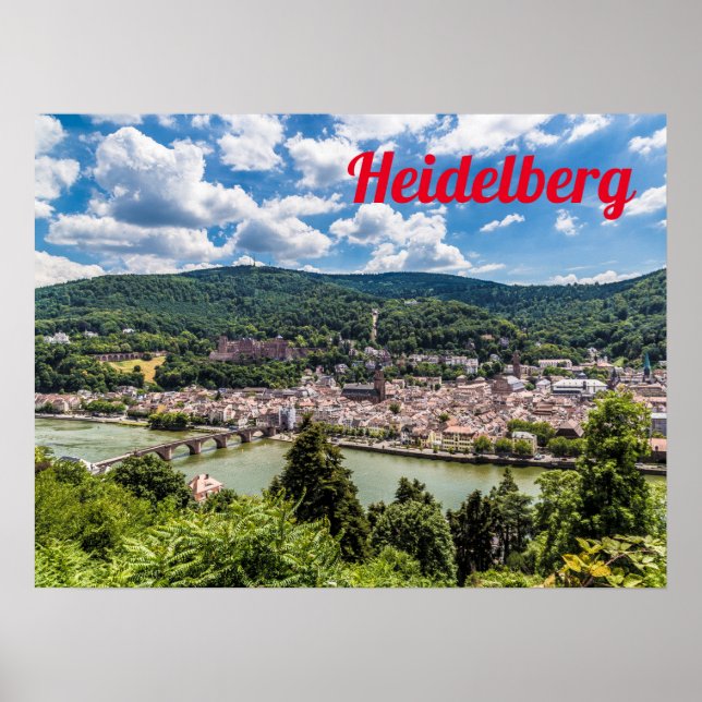 Heidelberg Neckar Panorama Germany Poster (Front)