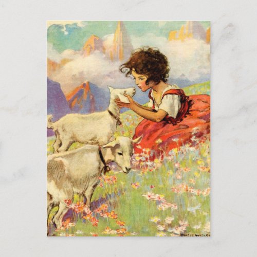 âœHeidi and Her Goatsâ by Jessie Willcox Smith Postcard