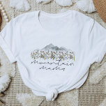 HEIDI Bohemian Colorful Wildflower Mountain Mama T-Shirt<br><div class="desc">This t shirt features smoky watercolor mountains and colorful wildflowers with the words 'mountain mama' written in a boho handwritten script font. This mom shirt is the perfect gift for your favorite expecting mama or works as a great pregnancy announcement idea.</div>