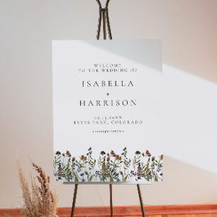 HEIDI Bohemian Muted Wildflower Wedding Welcome Foam Board
