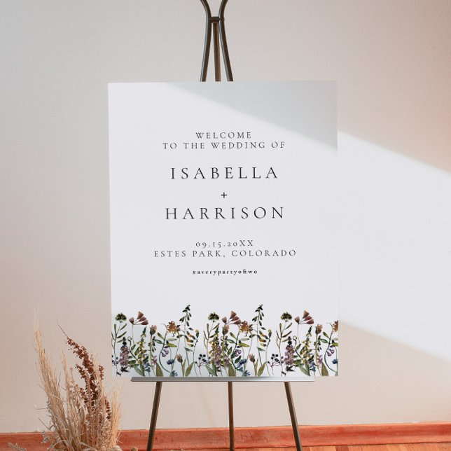 HEIDI Bohemian Muted Wildflower Wedding Welcome Foam Board (Creator Uploaded)