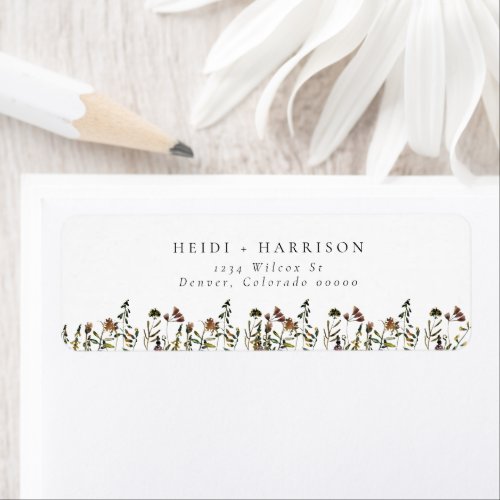 HEIDI Bohemian Watercolor Wildflower Address Label