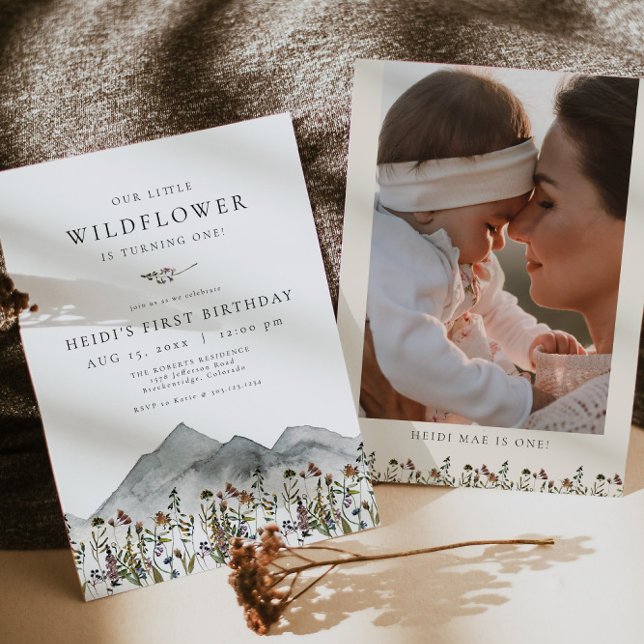 HEIDI Bohemian Wildflower First Birthday Party   Invitation (Creator Uploaded)