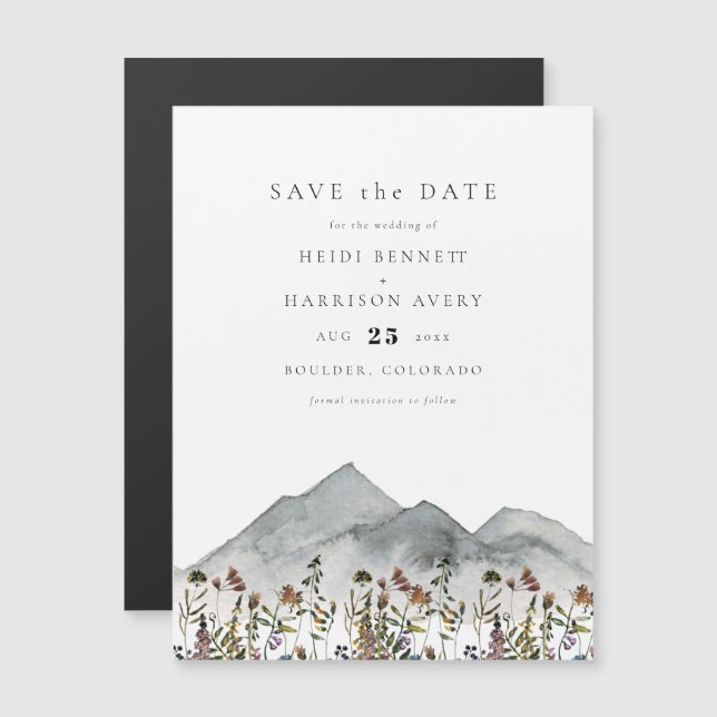 HEIDI Boho Mountain Wildflower Save Date Magnet (Front/Back)