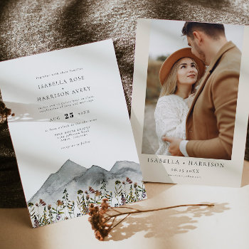 Heidi Boho Watercolor Mountain Wildflower Wedding Invitation by UnmeasuredEvent at Zazzle