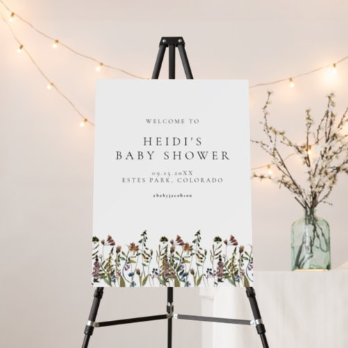 HEIDI Boho Watercolor Wildflower Baby Shower Foam Board