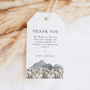 HEIDI Boho Watercolor Wildflower Mountain Favor Gift Tags