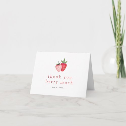HEIDI Cute Summer Strawberry Boho Girl Berry Much Thank You Card