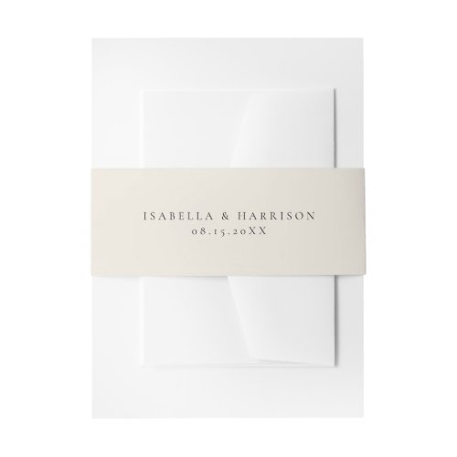 HEIDI Earth Tone Beige Cream Minimalist Wedding Invitation Belly Band