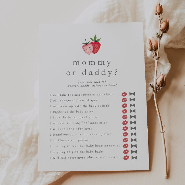 HEIDI Guess Who Mommy Daddy Baby Shower Game Card (HEIDI Guess Who Mommy Daddy Baby Shower Game Card)