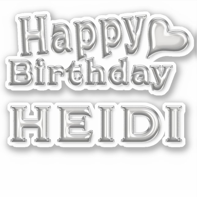Heidi Happy Birthday silver Sticker (Front)