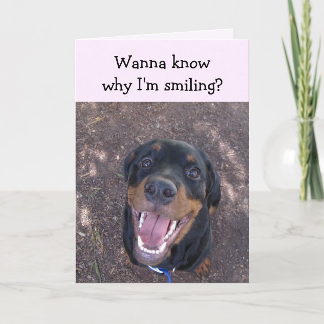 Heidi Happy Rottweiler Valentine's Day Card (Front)
