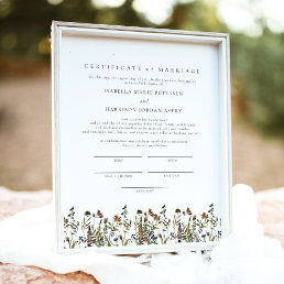 HEIDI Mountain Wildflower Marriage Certificate Poster