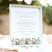 Heidi Mountain Wildflower Marriage Certificate Poster at Zazzle