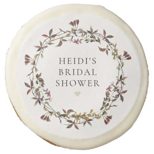 HEIDI Muted Tone Boho Wildflower Bridal Shower Sug Sugar Cookie