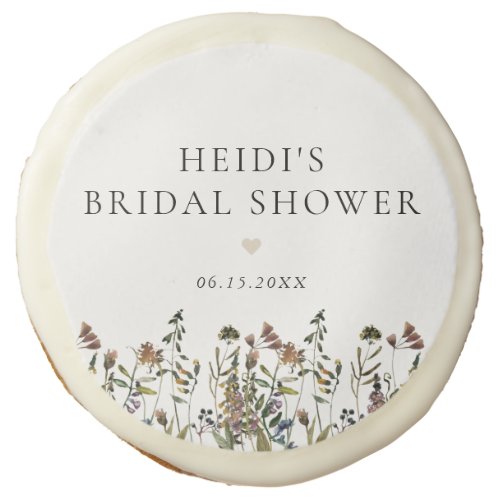 HEIDI Muted Tone Boho Wildflower Bridal Shower Sugar Cookie