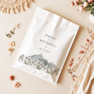 HEIDI Muted Tone Boho Wildflower Wedding Favor Bag