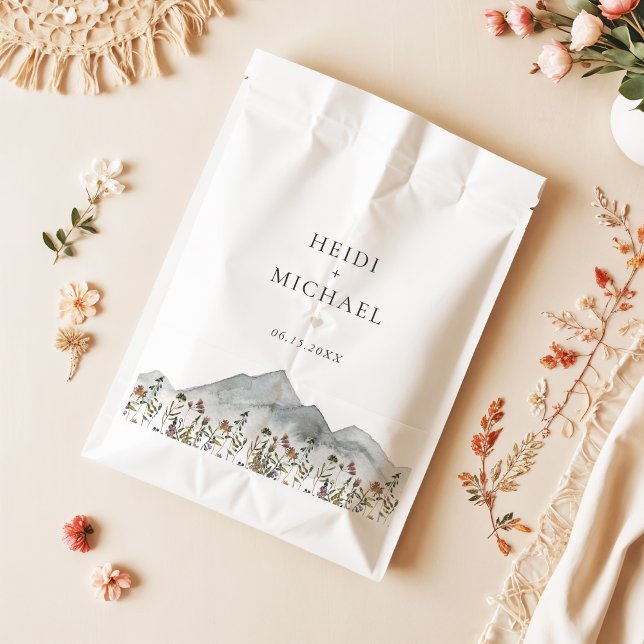 HEIDI Muted Tone Boho Wildflower Wedding Favor Bag (Creator Uploaded)