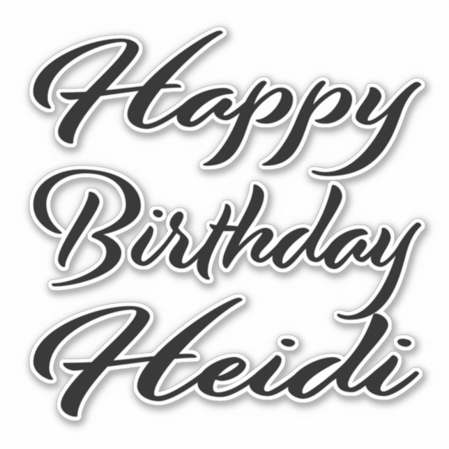 Heidi name first name black Sticker birthday (Front)