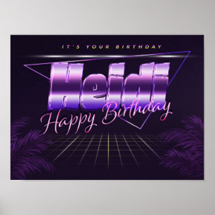 Heidi Name First name lila retro Poster Birthday