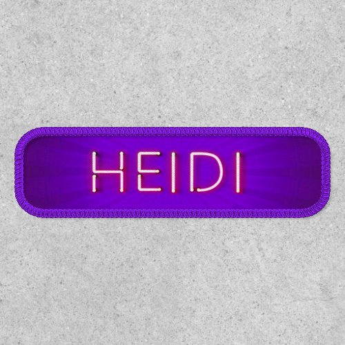 Heidi name in glowing neon lights patch
