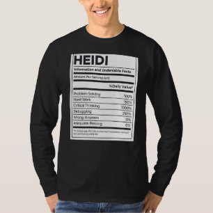 Heidi Nutrition Information Problem Solving Hard W T-Shirt