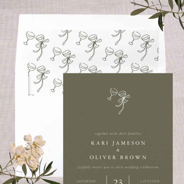 HEIDI Olive Green Wedding  Envelope Liner (Creator Uploaded)