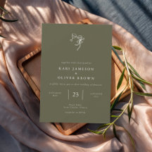 HEIDI Olive Green Wedding Invitation