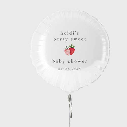 HEIDI Pink Berry Sweet Strawberry Girl Baby Shower Balloon