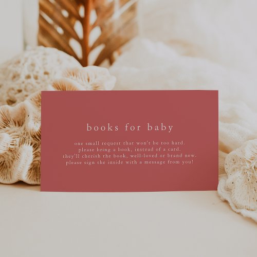 HEIDI Red Summer Simple Baby Shower Books for Baby Enclosure Card