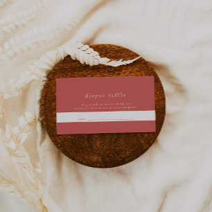 HEIDI Red Summer Simple Baby Shower Diaper Raffle Enclosure Card