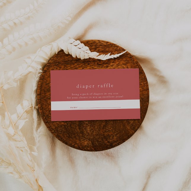 HEIDI Red Summer Simple Baby Shower Diaper Raffle Enclosure Card (HEIDI Red Summer Simple Baby Shower Diaper Raffle Enclosure Card)