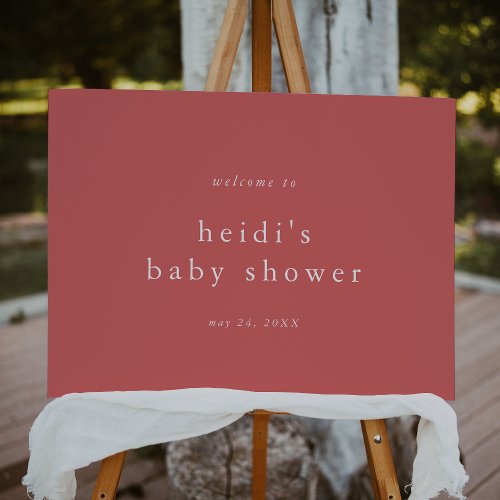 HEIDI Red Summer Simple Baby Shower Welcome Sign