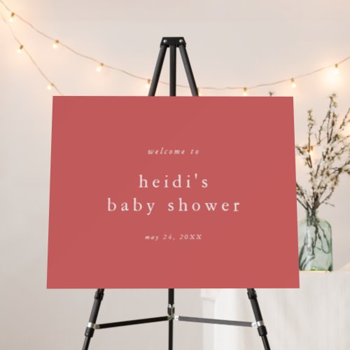 HEIDI Red Summer Simple Baby Shower Welcome Sign