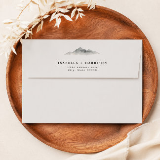 HEIDI Rustic Cream Mountain Wedding Invitation Envelope