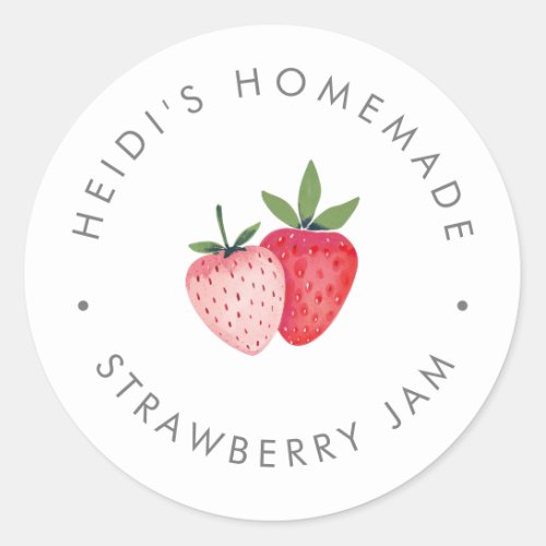 HEIDI Simple Summer Boho Homemade Strawberry Jam Classic Round Sticker