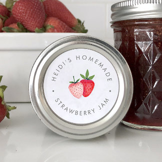 HEIDI Simple Summer Boho Homemade Strawberry Jam Classic Round Sticker