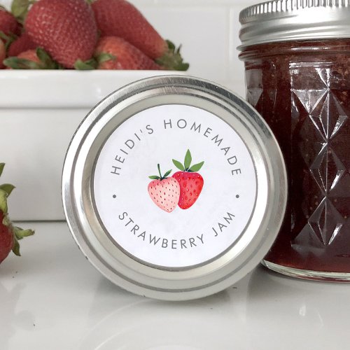 HEIDI Simple Summer Boho Homemade Strawberry Jam Classic Round Sticker