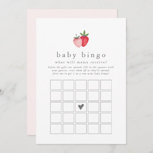 HEIDI Strawberry Baby Bingo Baby Shower Game Card