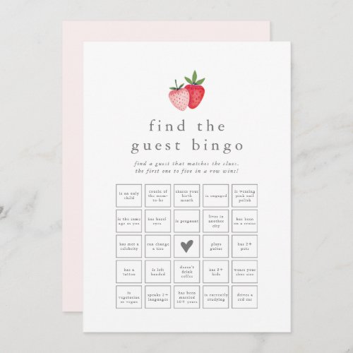 HEIDI Strawberry Find the Guest Bingo Game Card