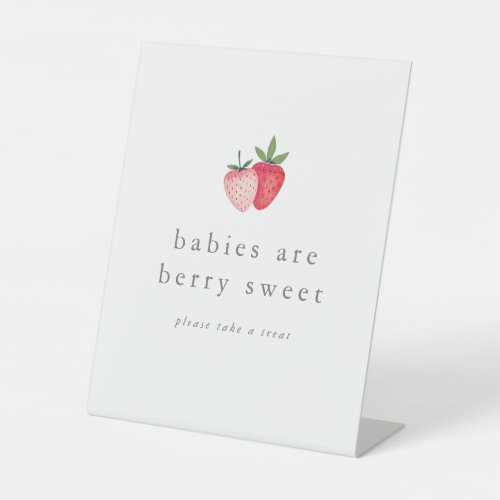 HEIDI Strawberry Girl Babies are Sweet Baby Shower Pedestal Sign