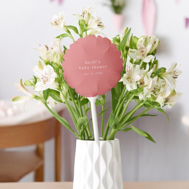 HEIDI Summer Red Boho Minimal Simple Baby Shower Balloon (HEIDI Summer Red Boho Minimal Simple Baby Shower Balloon)