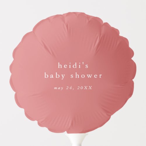 HEIDI Summer Red Boho Minimal Simple Baby Shower Balloon