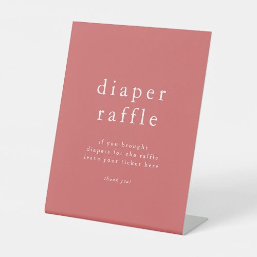 HEIDI Summer Red Simple Baby Shower Diaper Raffle Pedestal Sign